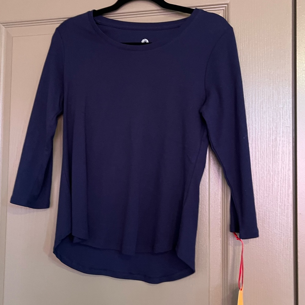 Women’s Navy Long-Sleeve Tee, Tags Still On